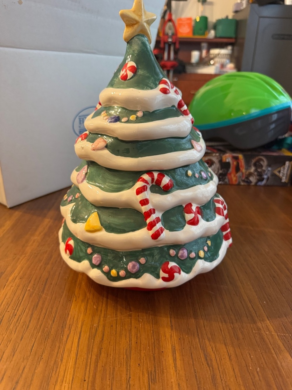 Christmas tree cookie jar